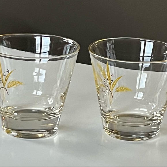 VTG Autumn Gold Homer Laughlin glasses for Century Service 1950s DOF set/2 - Picture 9 of 11